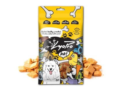 LYOPRO mrazem sušené kuřecí kostky s mrkví 50g (DOPRODEJ)