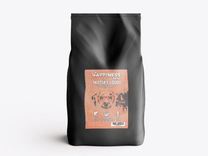 HAPPINESS Superfood65 Puppy - skotský losos s koprem, špenátem, fenyklem chřestem a rajčaty 2kg