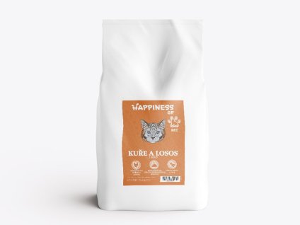 HAPPINESS Grain Free Cat Kitten - kuře a losos s batáty 7,5kg