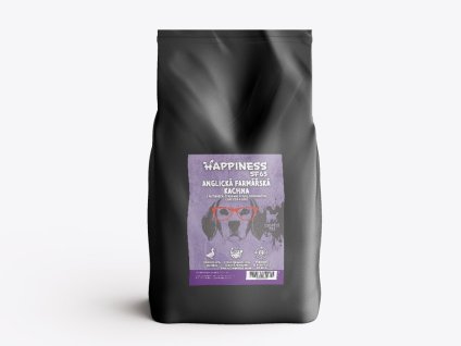HAPPINESS Superfood65 Adult - anglická farmářská kachna s pastiňákem, červenou řepou, pomerančem, chřestem a dýní 12kg