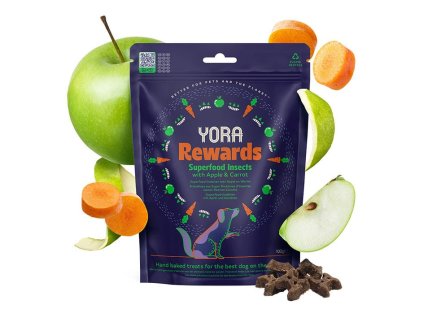 YORA Rewards Insects pamlsky s jablkem a mrkví 100g