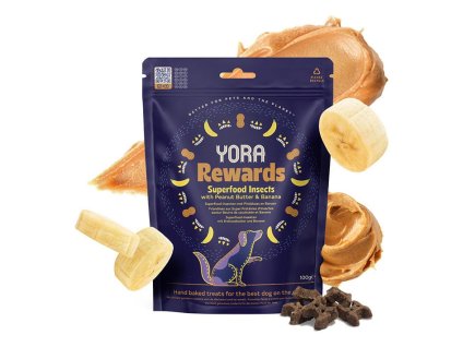 YORA Rewards Insects pamlsky s arašídy a banánem 100g