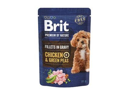 Kapsička BRIT Premium Dog Fillets in Gravy Chicken & Green Peas 85g