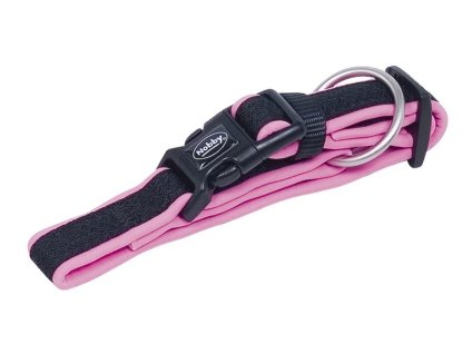 Obojek NOBBY Mesh Preno neoprenový růžový (M/L) 40-55cm