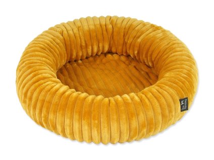 Pelech DOG FANTASY Stripe kulatý hořčicový 50cm