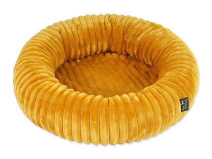 Pelech DOG FANTASY Stripe kulatý hořčicový 60cm