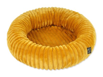Pelech DOG FANTASY Stripe kulatý hořčicový 70cm