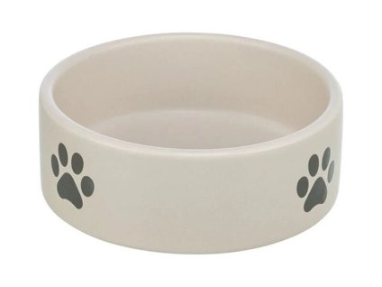 Keramická miska TRIXIE s tlapkami světle šedá 300ml (12cm)