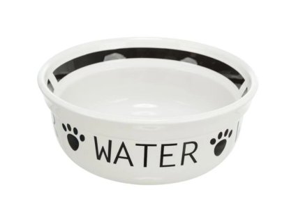 Keramická miska TRIXIE Water bílá/černá 1,6l (20cm) (DOPRODEJ)