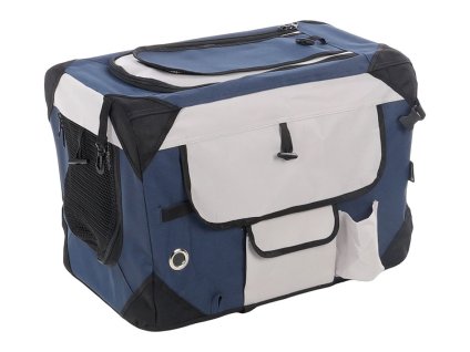Transportní klec FLAMINGO Geronimo nylonová modrá (XS) 35x49,5x35cm (do max 7kg)