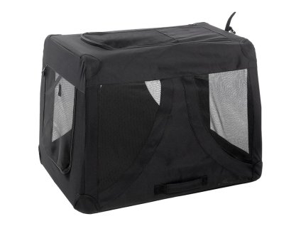 Transportní klec FLAMINGO Gepetto nylonová černá (M) 50x71x52cm (do max 25kg)