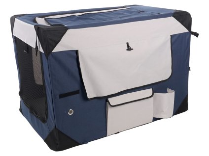 Transportní klec FLAMINGO Geronimo nylonová modrá (XXL) 69x102x69cm (do max 36kg)