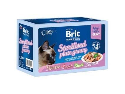 Kapsička BRIT Premium by nature Cat Gravy Sterilised Plate 12x85g (multipack)