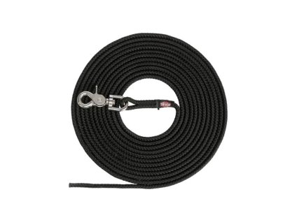 Stopovačka TRIXIE kulatá s vypouštěcí karabinou černá (S-L) 0,6cm (10m) (DOPRODEJ)