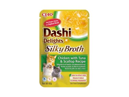 CIAO Dashi Cat Delights Silky Broth kuře, tuňák a hřebenatka 40g