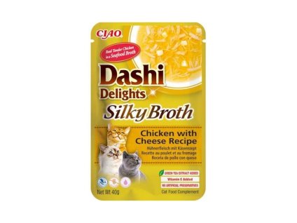 INABA Dashi Cat Delights Silky Broth kuře a sýr 40g