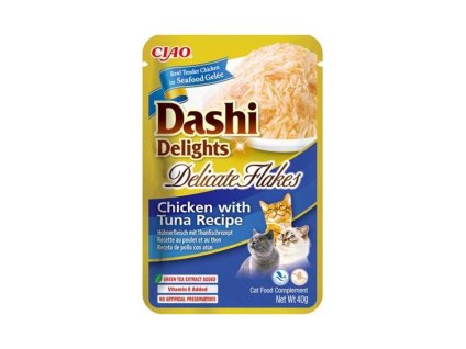 CIAO Dashi Cat Delights Delicate Flakes kuře a tuňák 40g