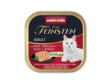 Paštika VOM FEINSTEN Core hovězí, kuřecí prsa a bylinky 100g (kočka)