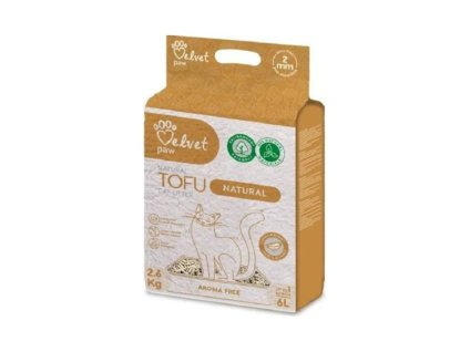 VELVET PAW Tofu Natural podestýlka bez parfemace (6 l) 2,6kg