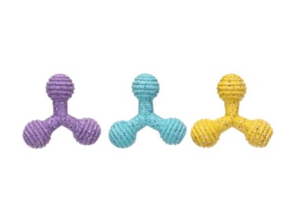 Hračka FLAMINGO latex - Freckles trojzubec (S) 11x4x11cm (MIX BAREV)