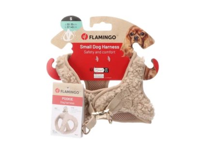 Postroj FLAMINGO Step&Go Pookie béžový (S) 30-35x37-40cm