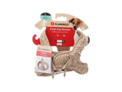 Postroj FLAMINGO Step&Go Pookie béžový (L) 32-37x42-46cm