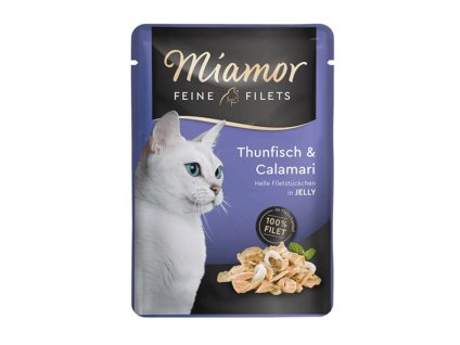 Kapsička MIAMOR Feine Filets - tuňák a kalamáry v želé 100g