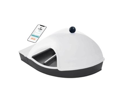 Automatická toaleta SMART KITTY krytá černá/bílá 75x50cm (DOPRODEJ)