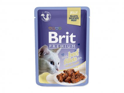 Kapsička BRIT Premium Cat Jelly Beef Fillets 85g