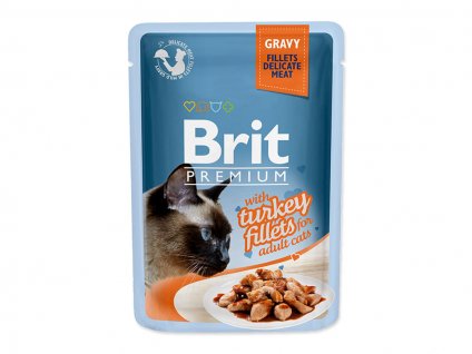 Kapsička BRIT Premium Cat Gravy Turkey Fillets 85g