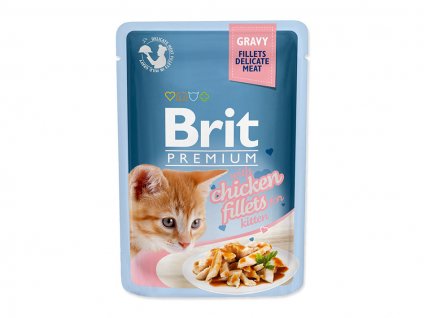 Kapsička BRIT Premium Cat Gravy Chicken Fillets for Kitten 85g