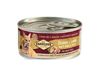 Konzerva CARNILOVE Chicken & Lamb for Adult Cats 100g