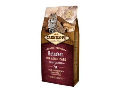 CARNILOVE Cat Reindeer for Adult Cats Energy and Outdoor 2x6kg