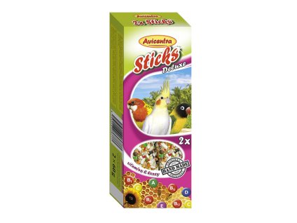 Tyčinky AVICENTRA malý papoušek vitamínovo-medové (2ks) 150g
