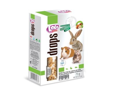 LOLO PETS dropsy ořechové pro hlodavce 75g (DOPRODEJ)