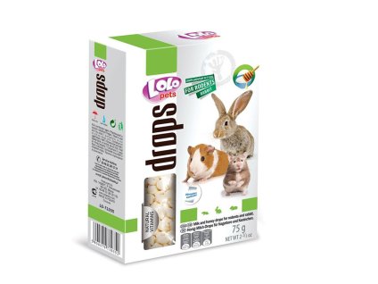 LOLO PETS dropsy mléčno-medové pro hlodavce 75g