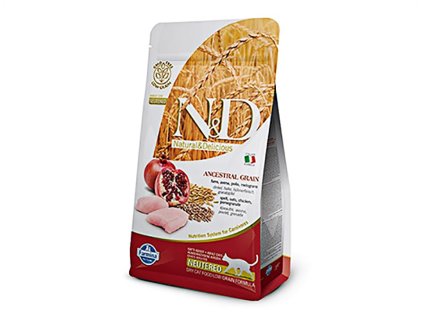 N&D Low Grain Cat Neutered Chicken & Pomegranate 5kg