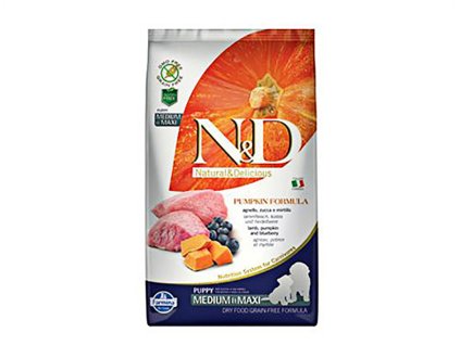N&D Grain Free Pumpkin Dog Puppy Medium/Maxi Lamb & Blueberry 2,5kg