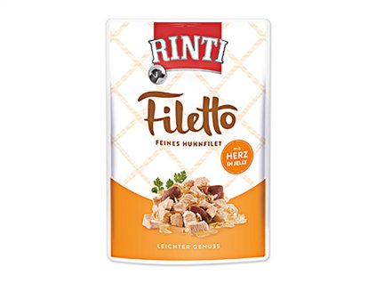 Kapsička RINTI Filetto - kuře a kuřecí srdce v želé 100g