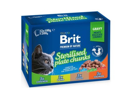 Kapsička BRIT Premium Cat Sterilised Plate Chunks 12x100g