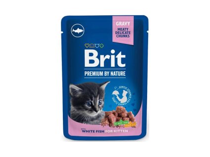 Kapsička BRIT Premium by Nature Cat White Fish for Kitten 100g