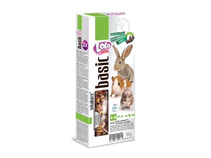 Tyčky LOLO PETS Basic svatojánský chléb pro hlodavce 90g (2ks)