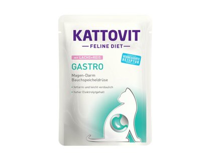 Kapsička KATTOVIT Feline Diet Gastro s lososem a rýží 85g