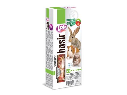 Tyčky LOLO PETS Basic jahodové pro hlodavce 90g (2ks)