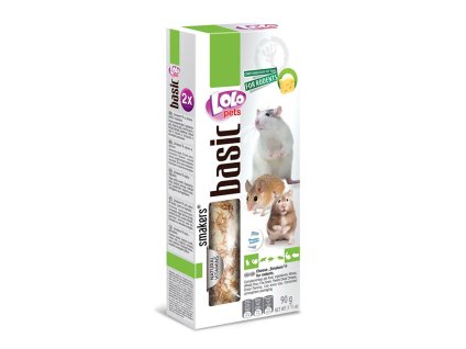 Tyčky LOLO PETS Basic se sýrem pro hlodavce 90g (2ks)