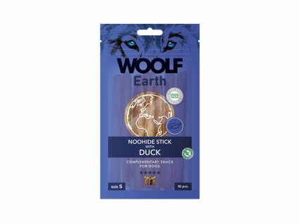 WOOLF Earth Noohide Stick with Duck (S) 90g (10ks)