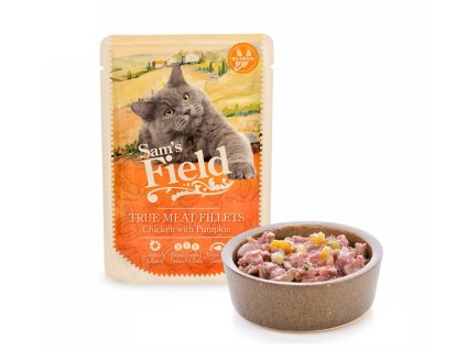 Kapsička SAM´S FIELD Cat Chicken & Pumpkin 85g (DOPRODEJ)