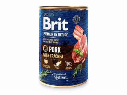 Konzerva BRIT Premium by Nature Pork & Trachea 400g