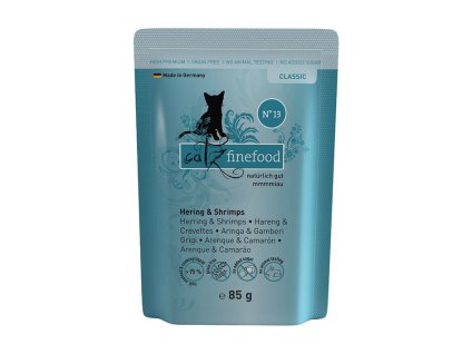Kapsička CATZ FINEFOOD No.13 se sleďem a krevetami 85g