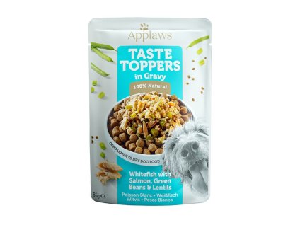 Kapsička APPLAWS Dog Taste Toppers Gravy bílá ryba s lososem 85g